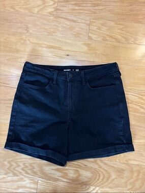 Old Navy Black Denim High-Rise Rolled Hem Shorts